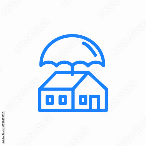 property insurance umbrella icon sign vector