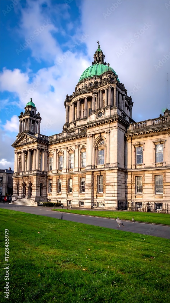 Fototapeta premium City Hall facade, sunny day