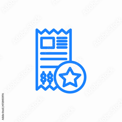 reward receipt star icon sign vector