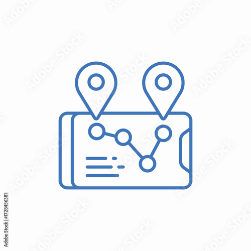 route distance icon sign vector