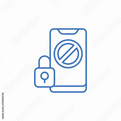 smartphone blocked locked icon sign vector