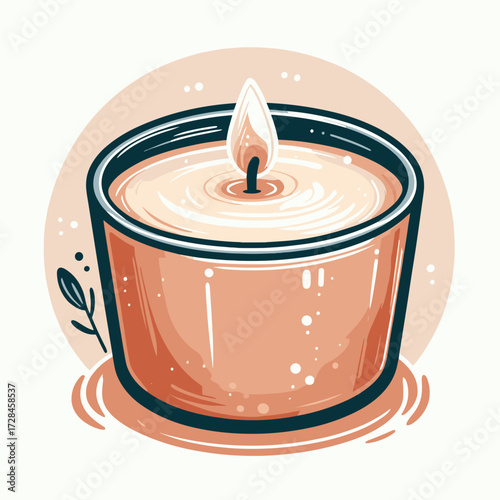 Aromatherapy candle close-up vector