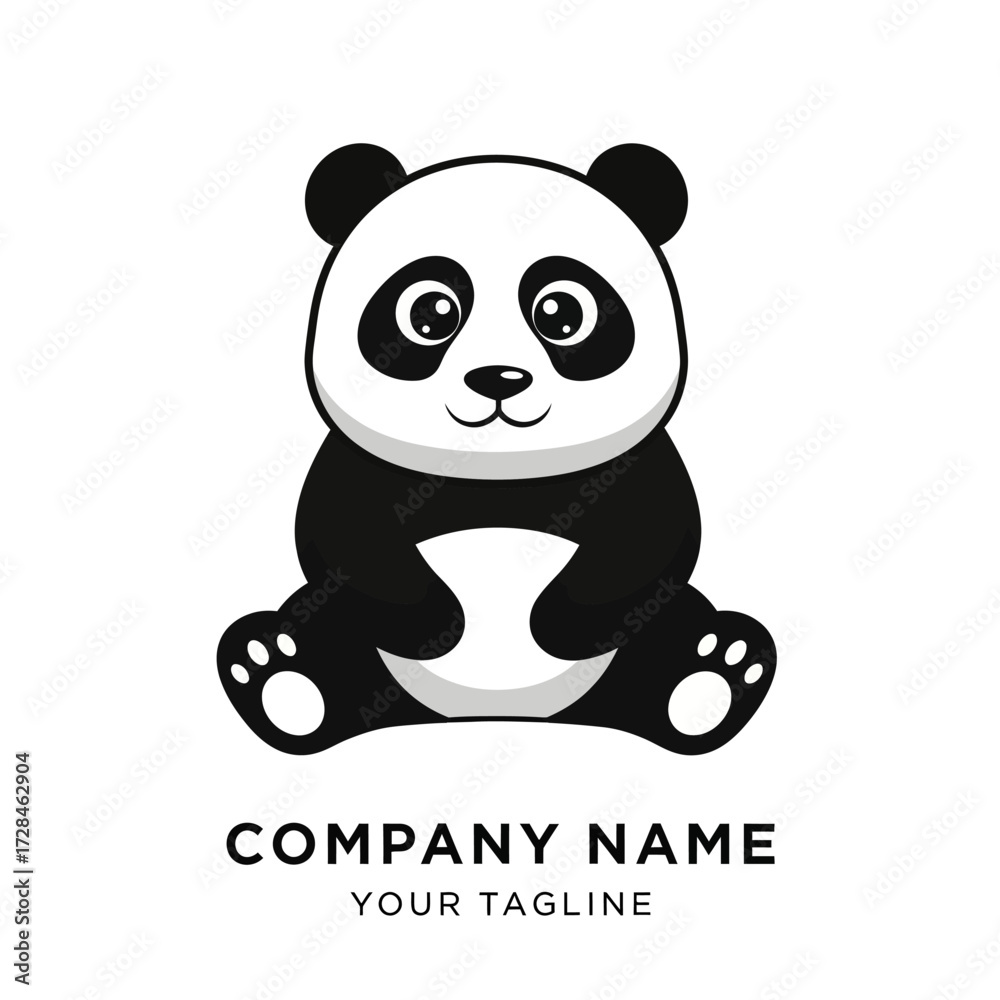 Fototapeta premium panda, animal, bear, cartoon, vector, illustration, zoo, fun, baby, wild, wildlife, mammal, bamboo, china, character, nature, cute, black, asia, art, animals, toy, drawing, icon, dog