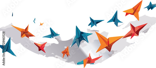 A crumpled sheet of paper transforming into flying origami birds against a neutral background, symbolizing creativity, inspiration, and freedom of thought.