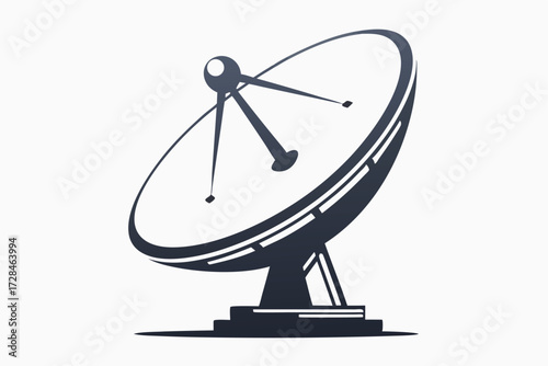Black and white antenna dishes communicate signals powerfully across the world using technology