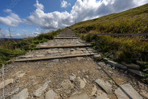Hiking along the red trail to the highest peak of the Bieszczady Mountains - Tarnica