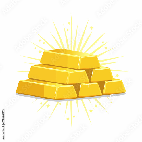 gold bars on white background