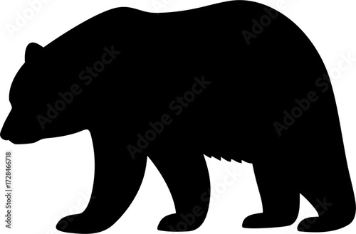 Bear Silhouette Vector | Wild Animal Outline | Wildlife Forest Icon Design
