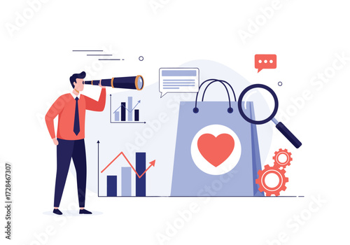 Business growth analysis for online shopping behavior and customer loyalty.