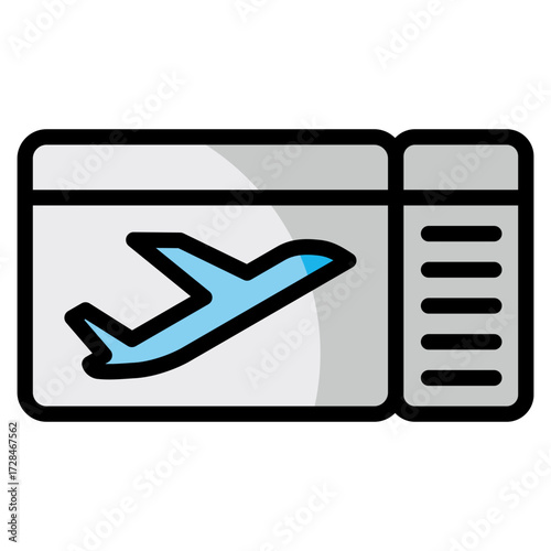 Boarding Pass  Icon Element For Design
