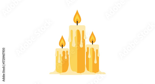 burning candle on a white background