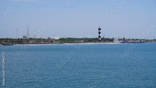 Light House near sea beach in south India