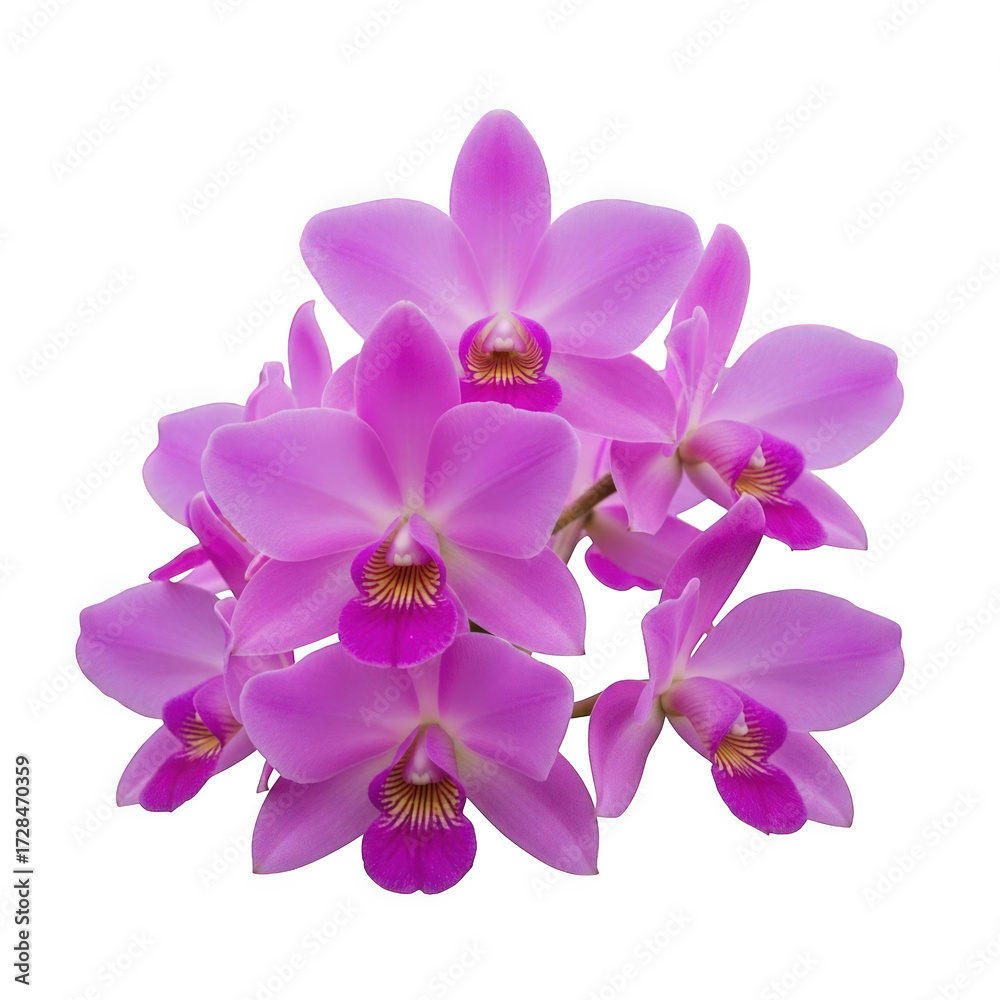 Obraz premium Laelia anceps — “bright pink-lavender Laelia with rounded sepals and orchid house backdrop.”