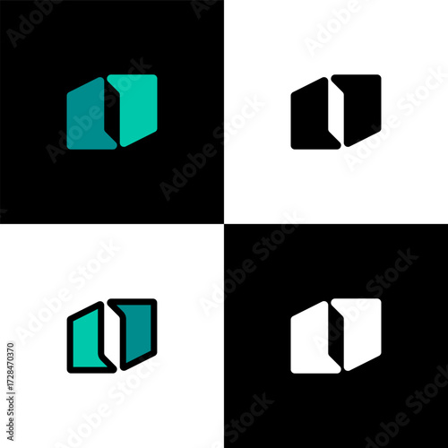 Logo number 0, numeral zero, set of four number for your brand name design, vector illustration 10 EPS