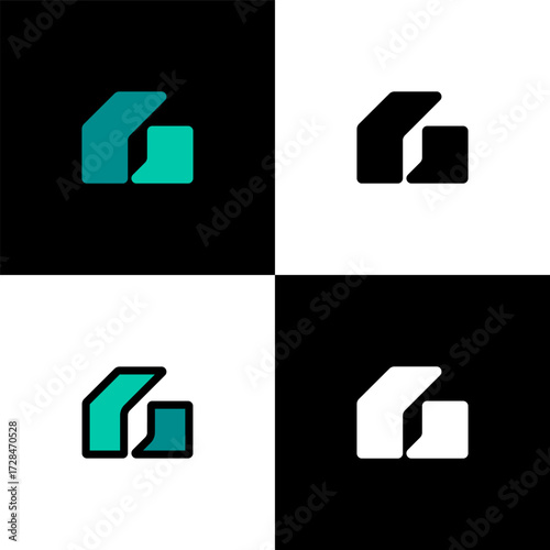 Logo number 6, numeral six, set of four number for your brand name design, vector illustration 10 EPS