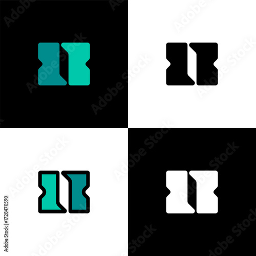 Logo number 8, numeral eight, set of four number for your brand name design, vector illustration 10 EPS