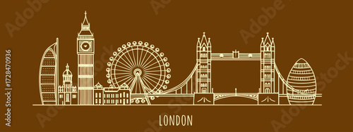 London Skyline Vector Illustration Hand Drawn | Detailed Cityscape Sketch for Posters, Prints, Travel Blogs and Commercial Use