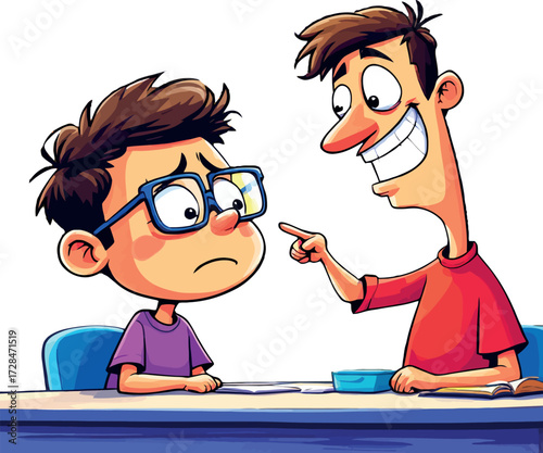 Vsai boy bullying sad classmate student in school