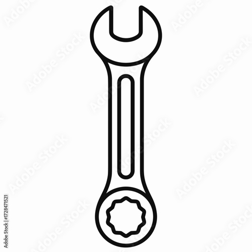 Wrench tool in outline design for repair and maintenance work  