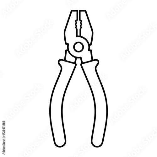 Illustration of pliers with rubber grips in minimalistic style  
