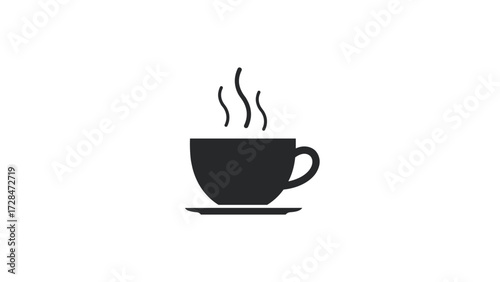 Silhouette of a coffee cup with steam rising, representing a hot beverage.