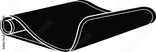 Black curved conveyor belt, industrial equipment, manufacturing process