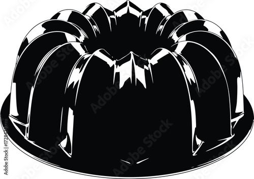 Graphic bundt cake, dessert illustration, sweet treat