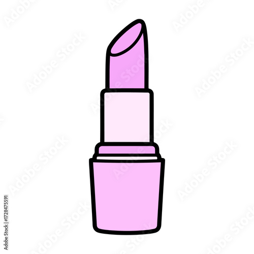 Simple cartoon pink lipstick in tube
