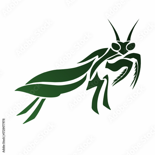 Vector illustration of a praying mantis in tribal style