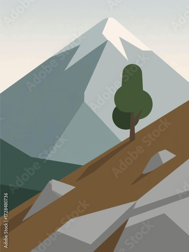 Summit Nature Illustrator Artwork Design Template Poster