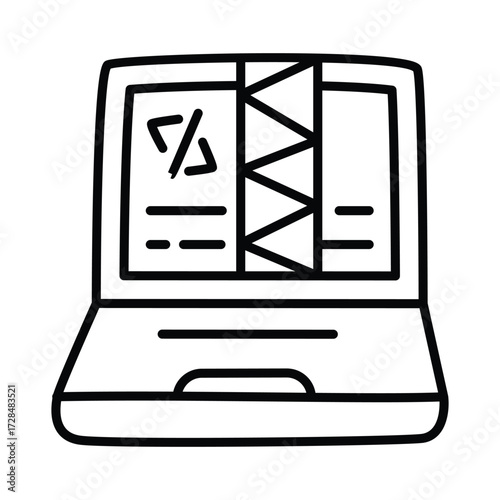 Broken Code  Doodle icon EPS 10 File