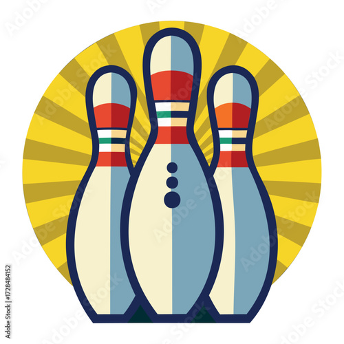 Bowling pins icon — flat vector illustration