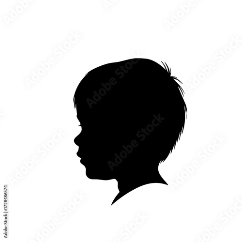 Minimalist Silhouette Side Profile Cute Baby Face Head Graphics