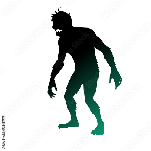 Zombie Man Silhouette Vector Monster Halloween