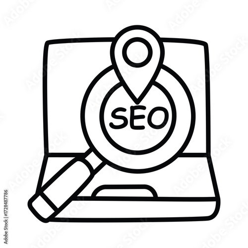 Local Seo  Doodle icon EPS 10 File