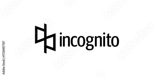 Modern incognito logo for security businesses or privacy apps, a bold, geometric design conveying trust and anonymity for tech startups and innovative brands seeking a strong identity