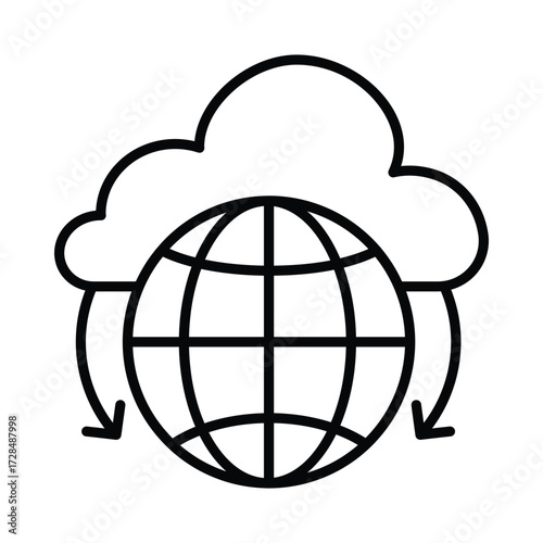 Internet Cloud  Doodle icon EPS 10 File