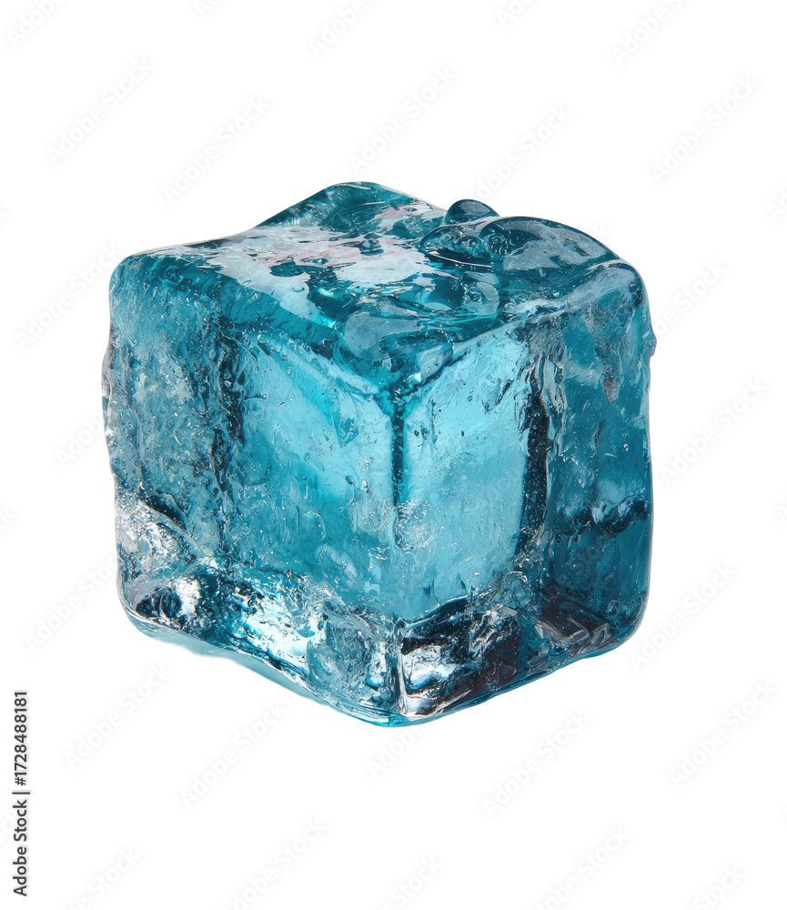 Obraz premium Icy cube, vibrant blue