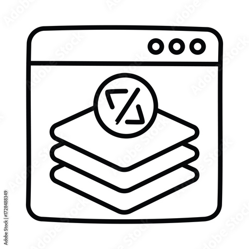 Full Stack Doodle icon EPS 10 File