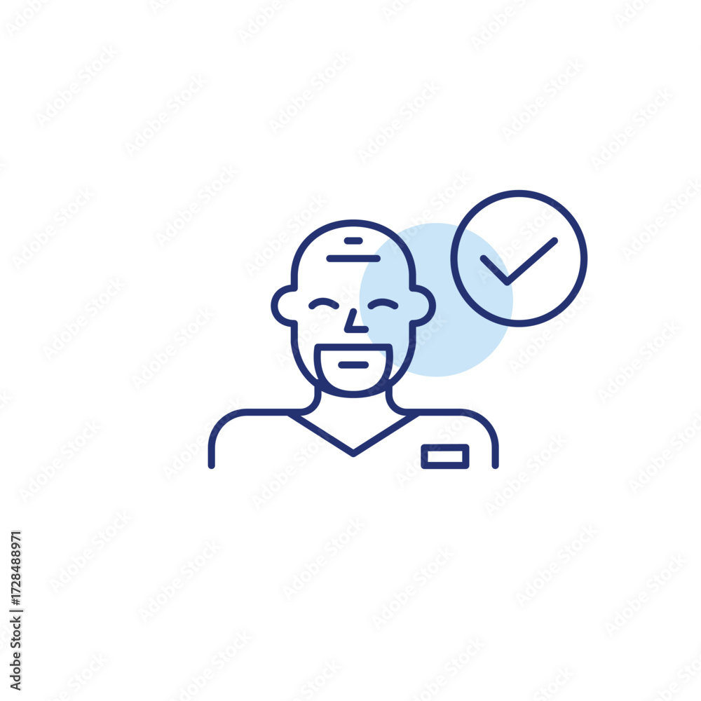 Fototapeta premium Verified doctor, appointment confirmed. Pixel perfect, editable stroke vector icon
