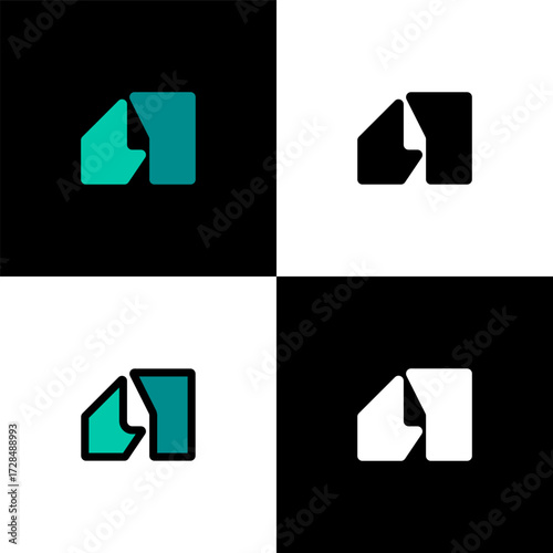 Logo letter A, font alphabet, set of four letter for your brand name design, vector illustration 10 EPS