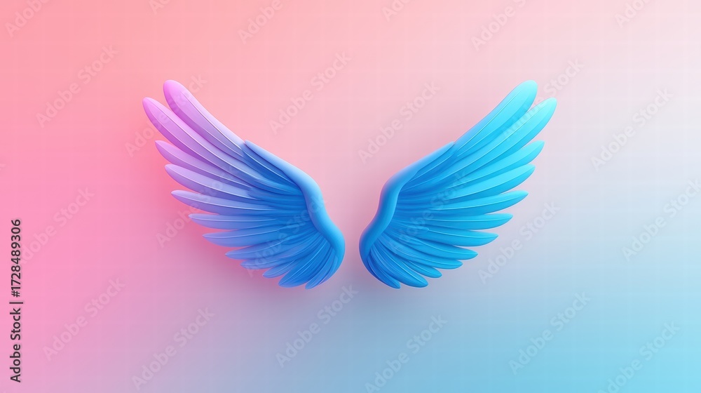 Fototapeta premium wing icon A wing icon formed by abstract shapes, artistic and unique.