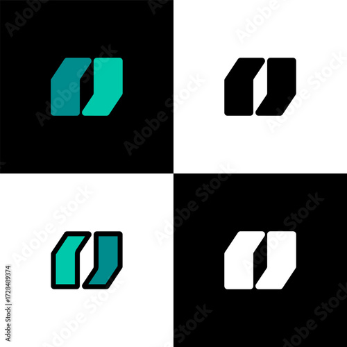 Logo letter O, font alphabet, set of four letter for your brand name design, vector illustration 10 EPS