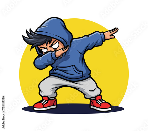 Cartoon character doing a dance pose