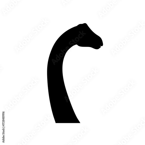 Simple Silhouette Brontosaurus Long Neck Ancient Creature Extinct Dinosaur Illustration