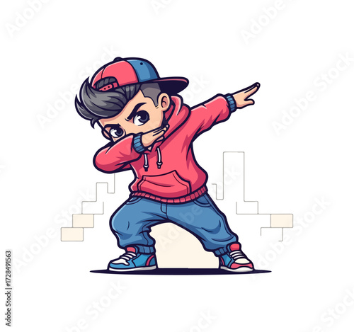 Cartoon boy performing a dance pose