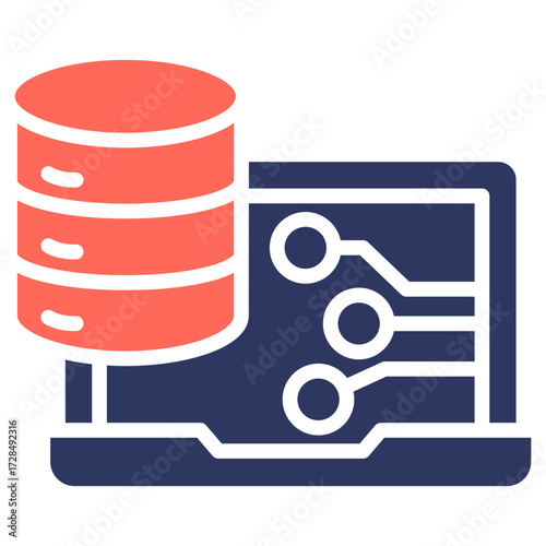 Big Data glyph color icon