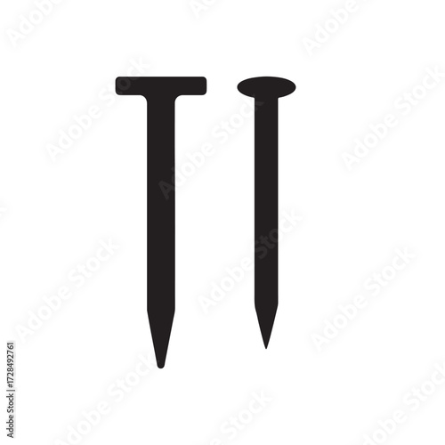 Two Nails Silhouette Icon