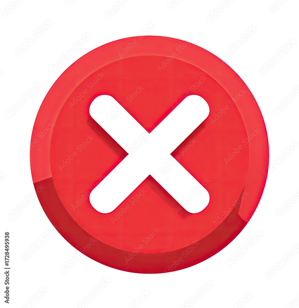 Obraz premium Red circle with a white X