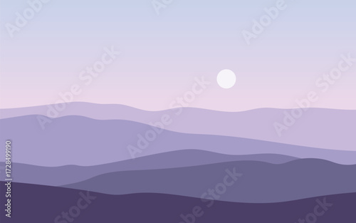 山並みの風景のイラスト